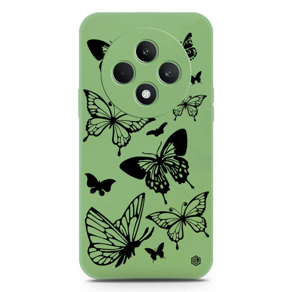 Cute Butterfly Design Soft Phone Case - Silica Gel Case - LightGreen - Oppo Reno 12F 4G