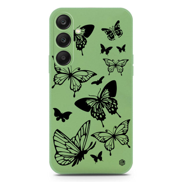 Cute Butterfly Design Soft Phone Case - Silica Gel Case - LightGreen - Samsung Galaxy S25
