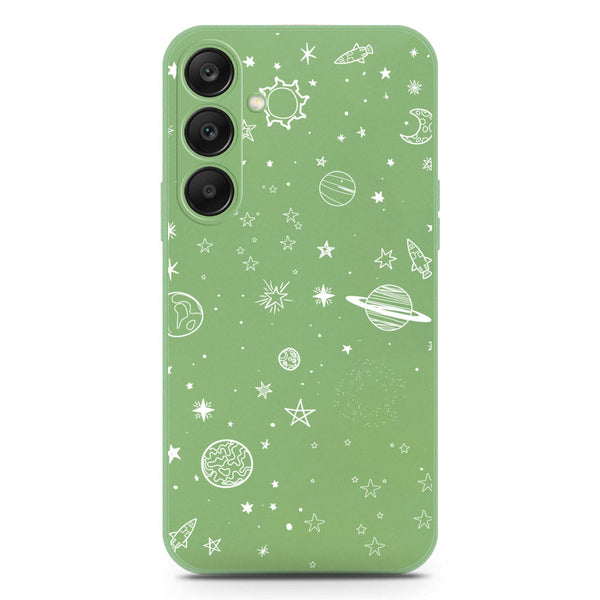 Stardust Dreams Design Soft Phone Case - Silica Gel Case - LightGreen - Samsung Galaxy S25