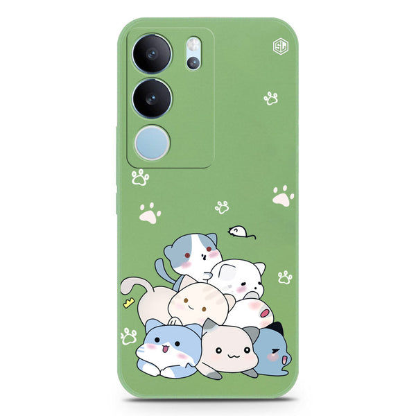 Cute Design Soft Phone Case - Silica Gel Case - LightGreen - Vivo V29