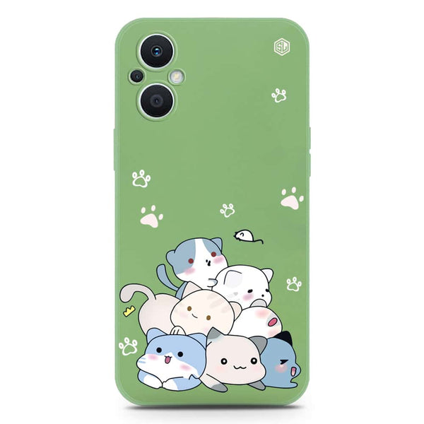 Cute Design Soft Phone Case - Silica Gel Case - LightGreen - Oppo Reno 7 Lite