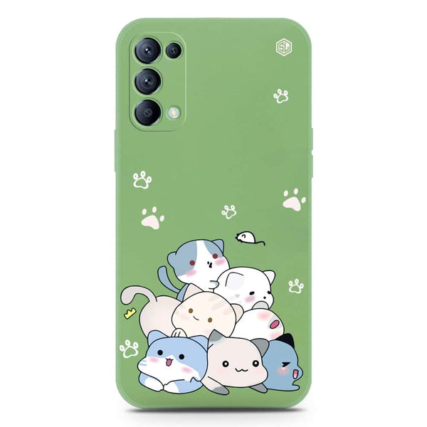 Cute Design Soft Phone Case - Silica Gel Case - LightGreen - Oppo Reno 5 4G