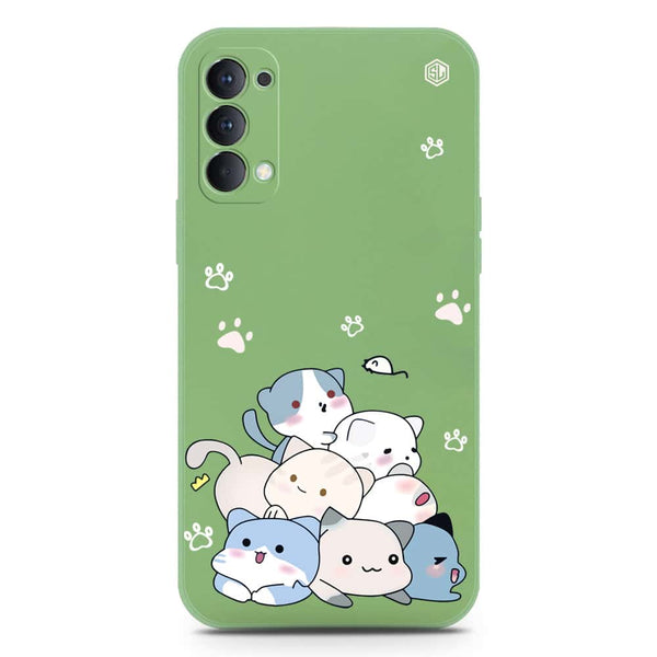 Cute Design Soft Phone Case - Silica Gel Case - LightGreen - Oppo Reno 4 Pro 5G