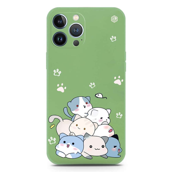 Cute Design Soft Phone Case - Silica Gel Case - LightGreen - iPhone 13 Pro