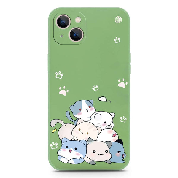 Cute Design Soft Phone Case - Silica Gel Case - LightGreen - iPhone 13 Mini