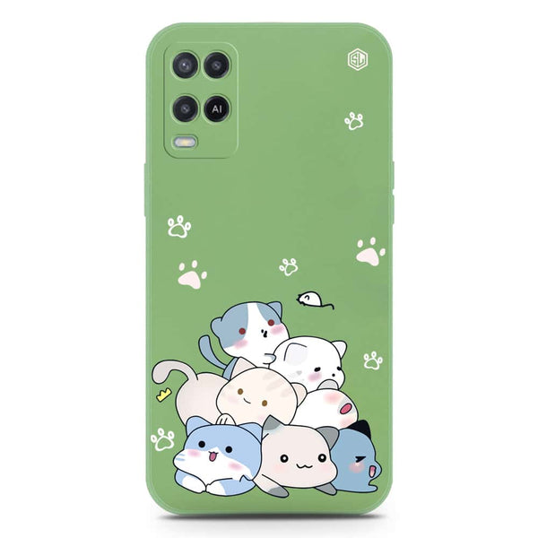 Cute Design Soft Phone Case - Silica Gel Case - LightGreen - Oppo A54 4G