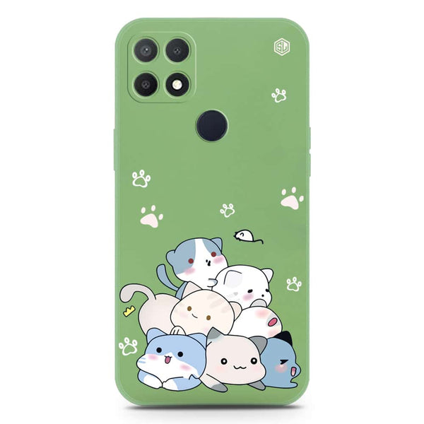 Cute Design Soft Phone Case - Silica Gel Case - LightGreen - Oppo A15s