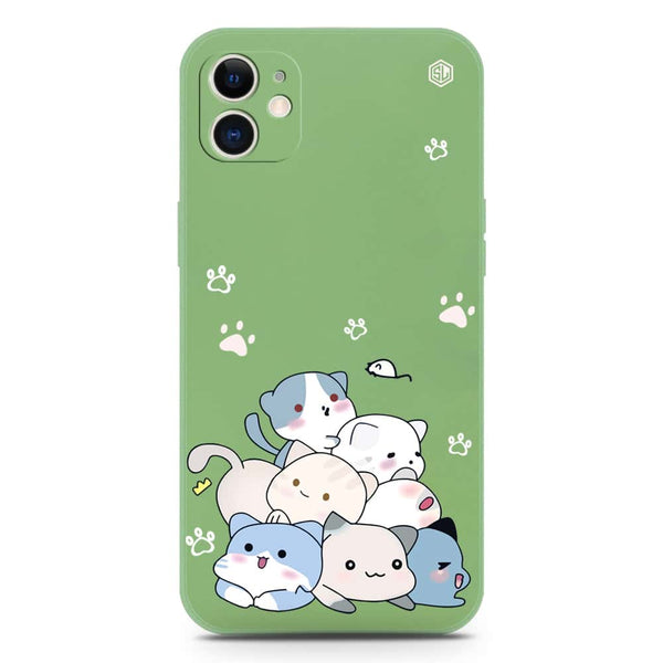 Cute Design Soft Phone Case - Silica Gel Case - LightGreen - iPhone 12