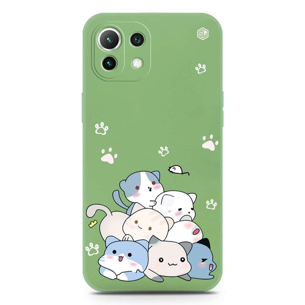 Cute Design Soft Phone Case - Silica Gel Case - LightGreen - Xiaomi Mi 11 Lite