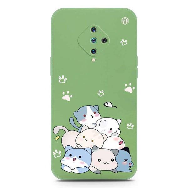 Cute Design Soft Phone Case - Silica Gel Case - LightGreen - Vivo Y51 (2020 September)