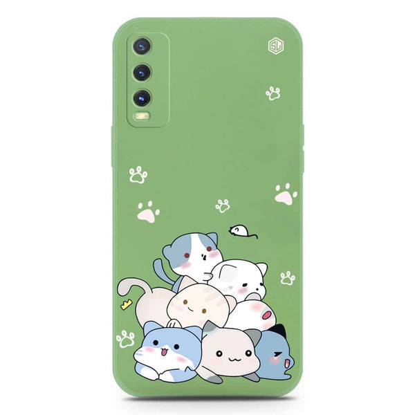 Cute Design Soft Phone Case - Silica Gel Case - LightGreen - Vivo Y20a