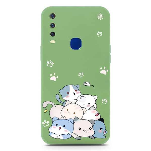 Cute Design Soft Phone Case - Silica Gel Case - LightGreen - Vivo Y17