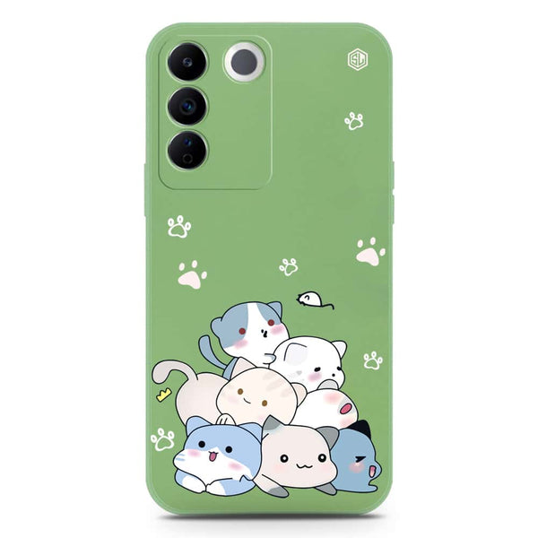 Cute Design Soft Phone Case - Silica Gel Case - LightGreen - Vivo S16e