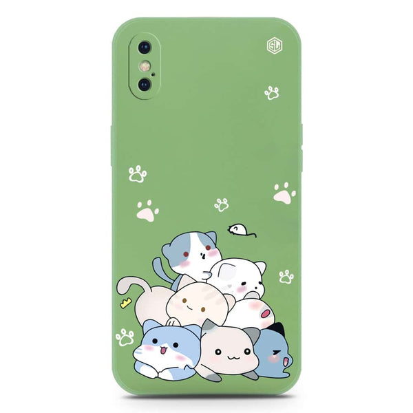 Cute Design Soft Phone Case - Silica Gel Case - LightGreen - iPhone XS / X