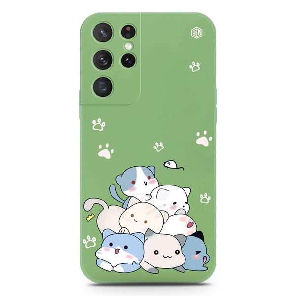 Cute Design Soft Phone Case - Silica Gel Case - LightGreen - Samsung Galaxy S21 Ultra 5G