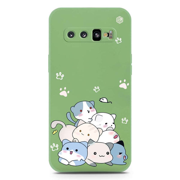 Cute Design Soft Phone Case - Silica Gel Case - LightGreen - Samsung Galaxy S10 Plus