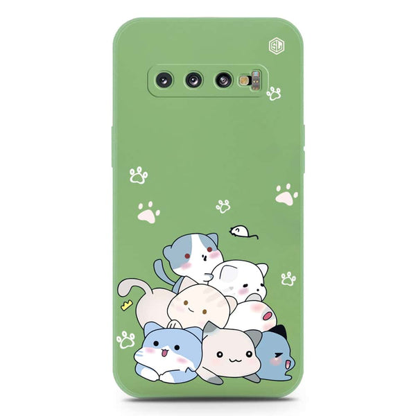 Cute Design Soft Phone Case - Silica Gel Case - LightGreen - Samsung Galaxy S10