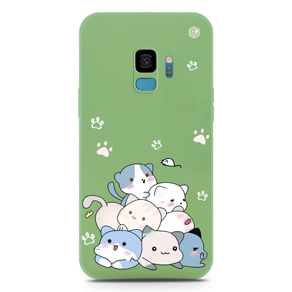 Cute Design Soft Phone Case - Silica Gel Case - LightGreen - Samsung Galaxy S9