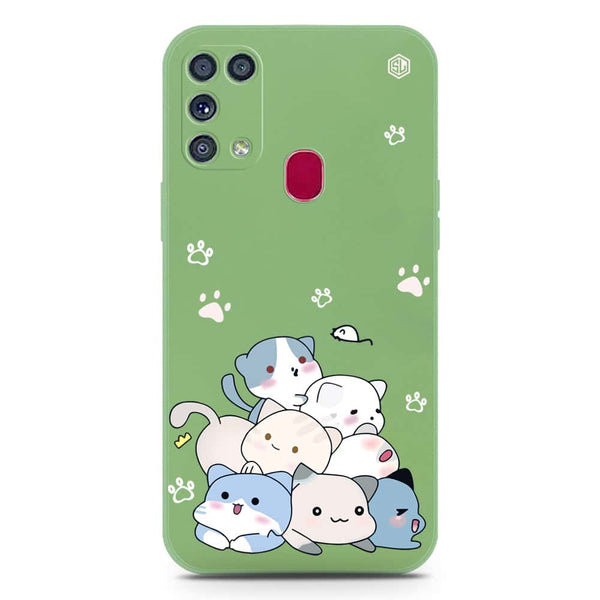 Cute Design Soft Phone Case - Silica Gel Case - LightGreen - Samsung Galaxy M31