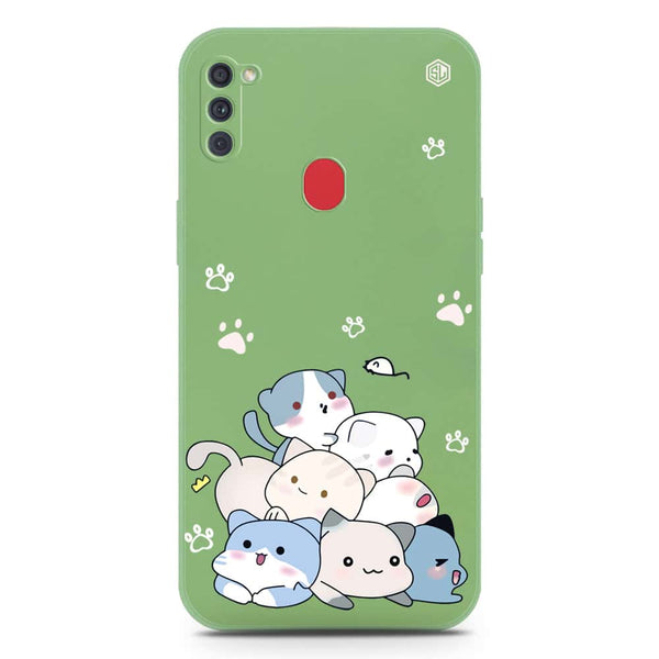 Cute Design Soft Phone Case - Silica Gel Case - LightGreen - Samsung Galaxy M11