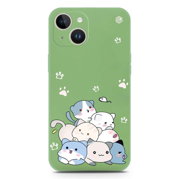 Cute Design Soft Phone Case - Silica Gel Case - LightGreen - iPhone 14