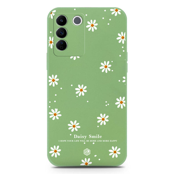 Daisy Smile Design Soft Phone Case - Silica Gel Case - LightGreen - Vivo V27e