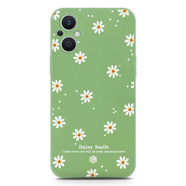 Daisy Smile Design Soft Phone Case - Silica Gel Case - LightGreen - Oppo Reno 7 Lite