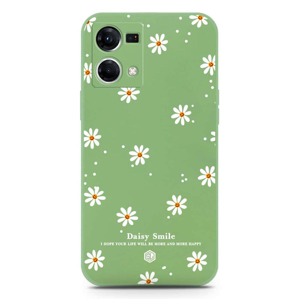 Daisy Smile Design Soft Phone Case - Silica Gel Case - LightGreen - Oppo Reno 7 4G