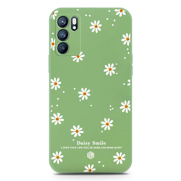 Daisy Smile Design Soft Phone Case - Silica Gel Case - LightGreen - Oppo Reno 6 Pro 5G