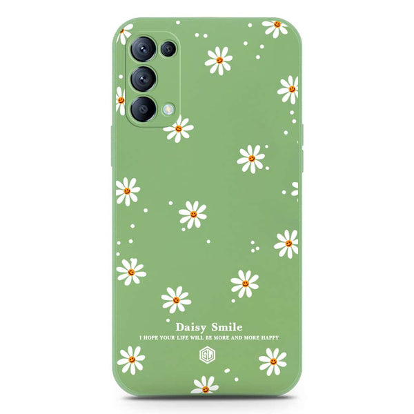 Daisy Smile Design Soft Phone Case - Silica Gel Case - LightGreen - Oppo Reno 5 4G