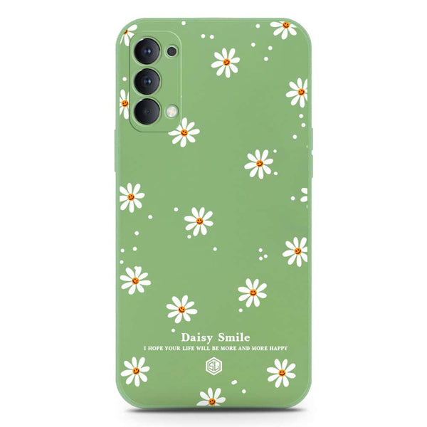 Daisy Smile Design Soft Phone Case - Silica Gel Case - LightGreen - Oppo Reno 4 Pro 5G
