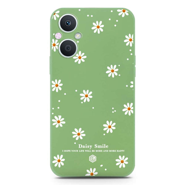 Daisy Smile Design Soft Phone Case - Silica Gel Case - LightGreen - Oppo A96 5G
