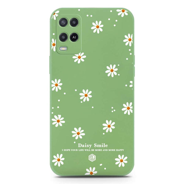 Daisy Smile Design Soft Phone Case - Silica Gel Case - LightGreen - Oppo A54 4G