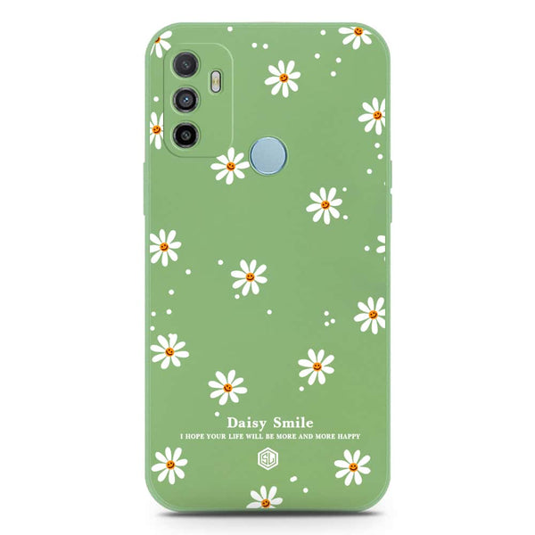 Daisy Smile Design Soft Phone Case - Silica Gel Case - LightGreen - Oppo A53s