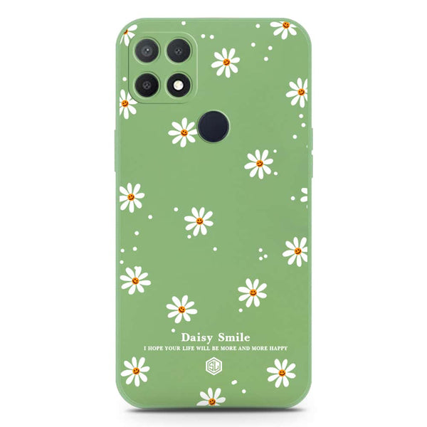 Daisy Smile Design Soft Phone Case - Silica Gel Case - LightGreen - Oppo A15