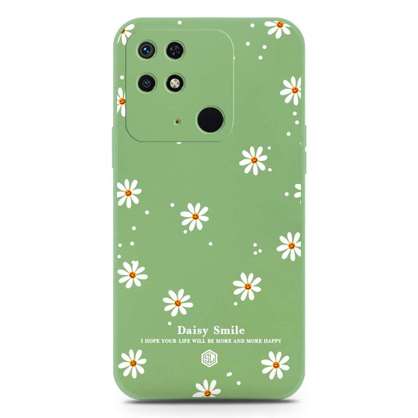 Daisy Smile Design Soft Phone Case - Silica Gel Case - LightGreen - Xiaomi Redmi 10C