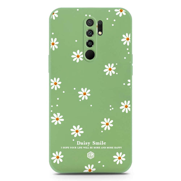 Daisy Smile Design Soft Phone Case - Silica Gel Case - LightGreen - Xiaomi Redmi 9 Prime