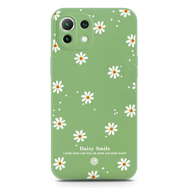 Daisy Smile Design Soft Phone Case - Silica Gel Case - LightGreen - Xiaomi Mi 11 Lite