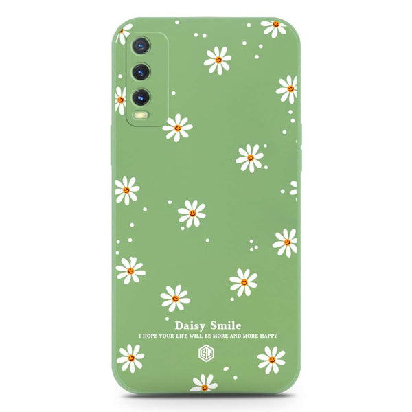 Daisy Smile Design Soft Phone Case - Silica Gel Case - LightGreen - Vivo Y20a
