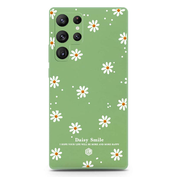 Daisy Smile Design Soft Phone Case - Silica Gel Case - LightGreen - Samsung Galaxy S22 Ultra 5G