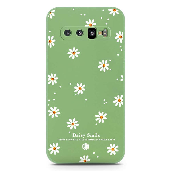 Daisy Smile Design Soft Phone Case - Silica Gel Case - LightGreen - Samsung Galaxy S10 Plus
