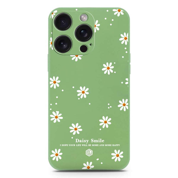 Daisy Smile Design Soft Phone Case - Silica Gel Case - LightGreen - iPhone 15 Plus