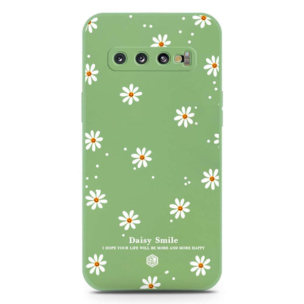 Daisy Smile Design Soft Phone Case - Silica Gel Case - LightGreen - Samsung Galaxy S10