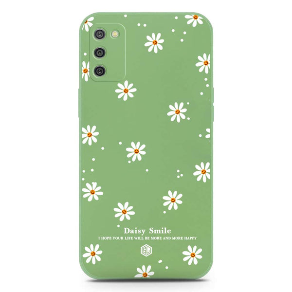Daisy Smile Design Soft Phone Case - Silica Gel Case - LightGreen - Samsung Galaxy A03s