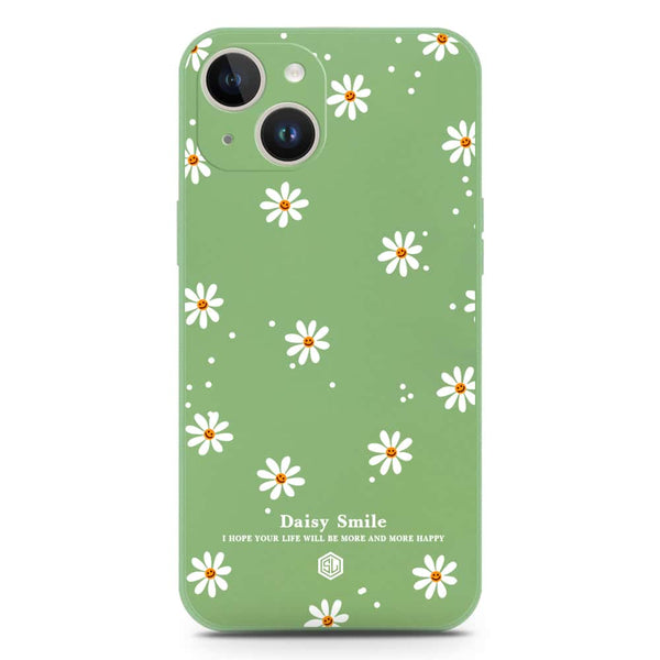 Daisy Smile Design Soft Phone Case - Silica Gel Case - LightGreen - iPhone 14