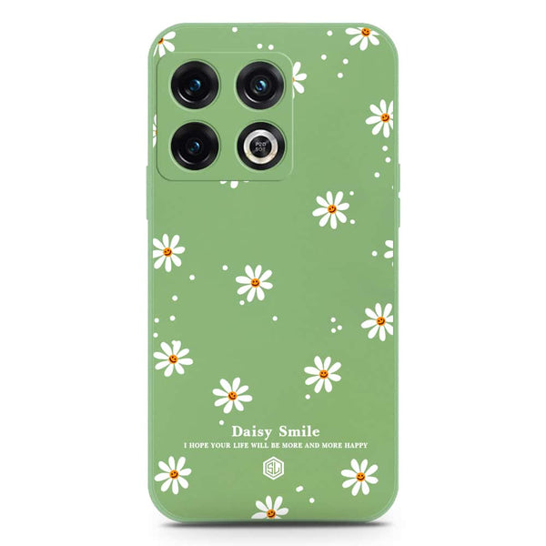 Daisy Smile Design Soft Phone Case - Silica Gel Case - LightGreen - OnePlus 10 Pro