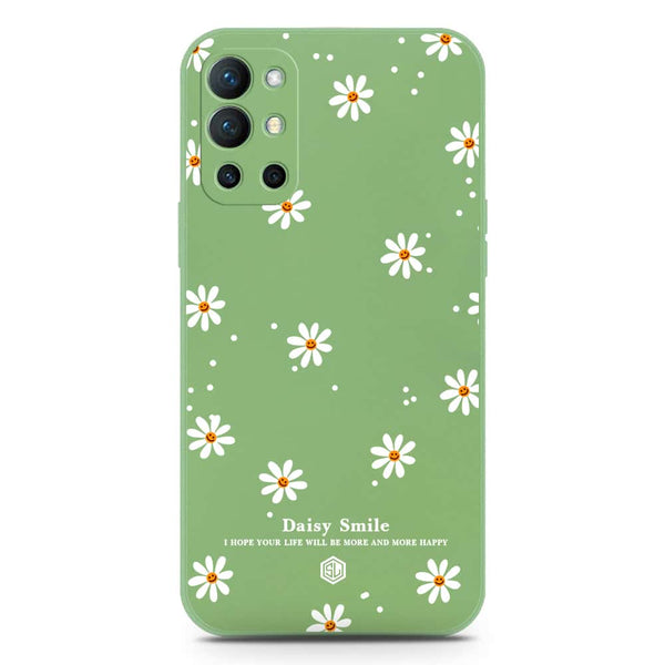 Daisy Smile Design Soft Phone Case - Silica Gel Case - LightGreen - OnePlus 9R