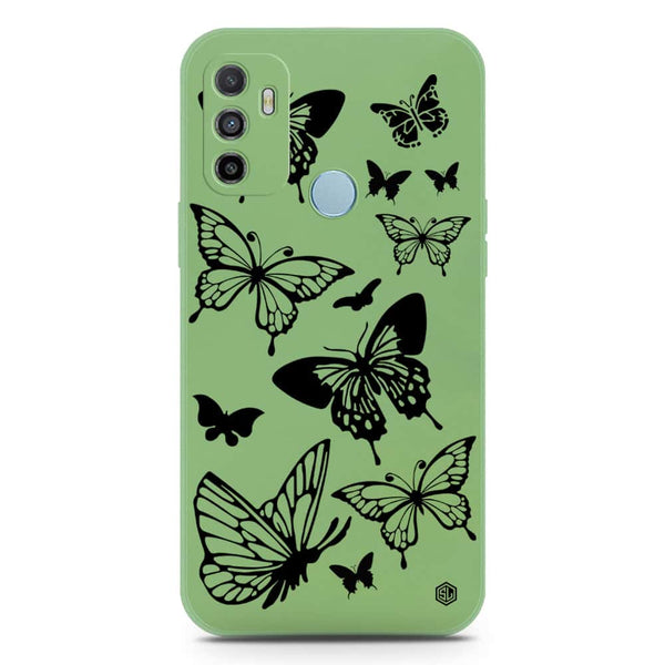 Cute Butterfly Design Soft Phone Case - Silica Gel Case - LightGreen - Oppo A53s