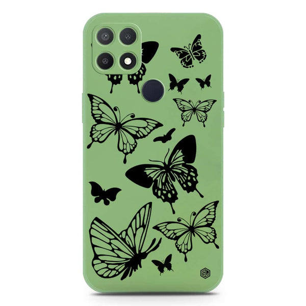 Cute Butterfly Design Soft Phone Case - Silica Gel Case - LightGreen - Oppo A35
