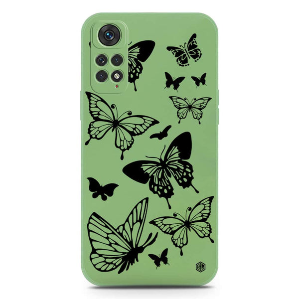 Cute Butterfly Design Soft Phone Case - Silica Gel Case - LightGreen - Xiaomi Redmi Note 11